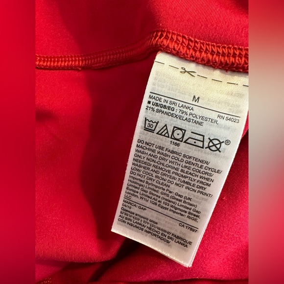 GAPFit Blackout Technology Leggings Pa Ts Colorblock Red Pink Purple Compression - Picture 9 of 11